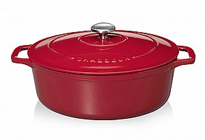 סיר אובלי 35 ס"מ אדום מבית CHASSEUR סיר אובלי 35 ס"מ אדום מבית CHASSEUR